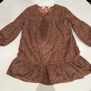 GAP Kids Brown Leopard Small Corduroy Print Dress
